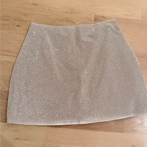 Vici Sparkling Silver Mini Skirt